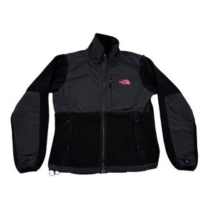 The North Face Jacket Womens Small Black Polartec Full Zip Pink Breast Cancer